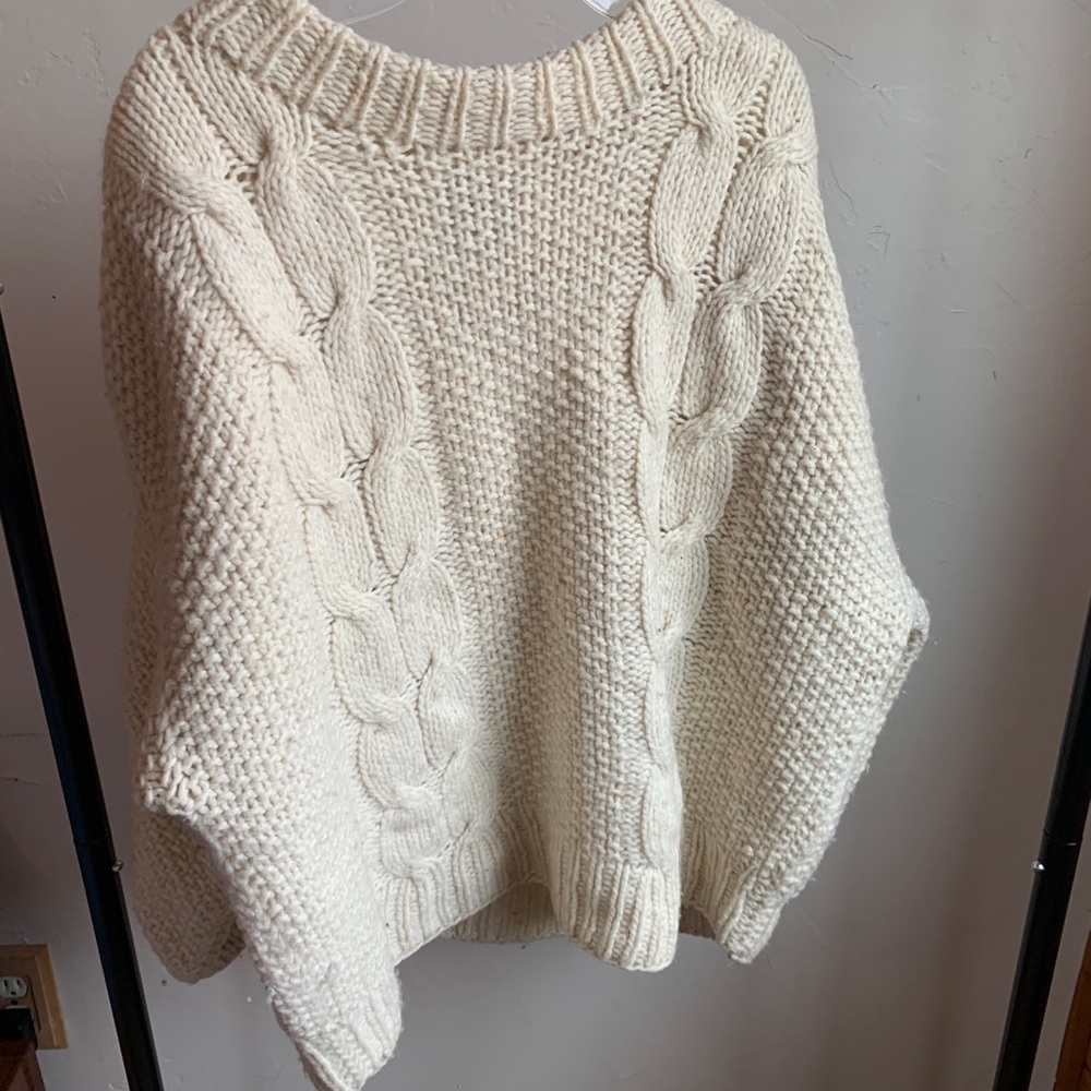 Vintage Cable-Knit Cream Sweater